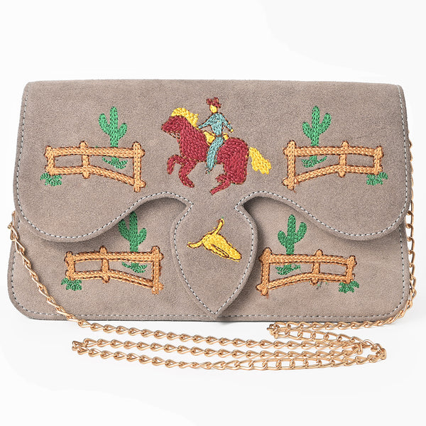 ADBGA944 American Darling Western Embroidered Genuine Suede Cross body Bag
