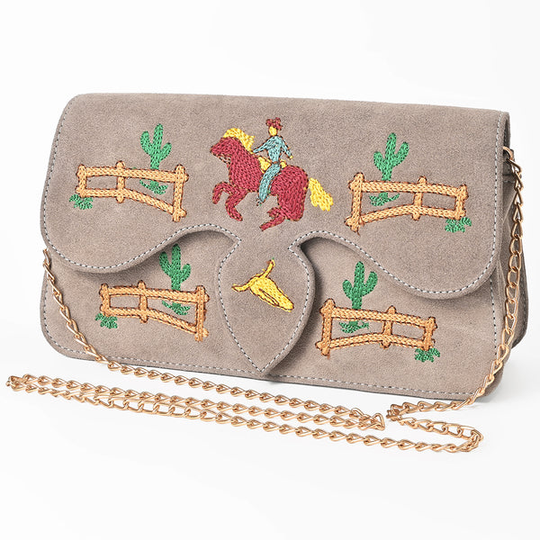 ADBGA944 American Darling Western Embroidered Genuine Suede Cross body Bag