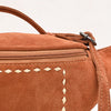 ADBG1618 American Darling Western Genuine Suede Leather Fanny Pack with Boot Stitching Handmade Black Waist Bag