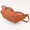 ADBG1618 American Darling Western Genuine Suede Leather Fanny Pack with Boot Stitching Handmade Black Waist Bag