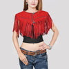 ADDR023 American Darling Red Suede Leather Cape Western Fringe Concho Top