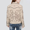 ADJKT079 Women Western Button-Front Woolen Jacket with Embroidery