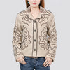 ADJKT079 Women Western Button-Front Woolen Jacket with Embroidery