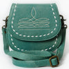ADBGM592 Western Stitch Leather Crossbody - Cowgirl Saddle Purse
