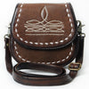 ADBGM592 Western Stitch Leather Crossbody - Cowgirl Saddle Purse