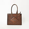 ADBGM821 American Darling Quilted Western Leather Tote Bag with Boot Stitched Embroidery