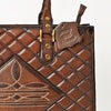 ADBGM821 American Darling Quilted Western Leather Tote Bag with Boot Stitched Embroidery