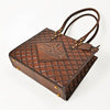 ADBGM821 American Darling Quilted Western Leather Tote Bag with Boot Stitched Embroidery