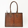 ADBGM821 American Darling Quilted Western Leather Tote Bag with Boot Stitched Embroidery