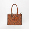 ADBGM822 American Darling Handcrafted Quilted Leather Tote Bag with Boot Stitched & Top Handle