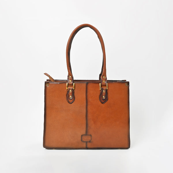 ADBGM822 American Darling Handcrafted Quilted Leather Tote Bag with Boot Stitched & Top Handle