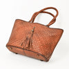 ADBGM827 American Darling Handcrafted Basket Weave Western Leather Tote Bag with Tassels