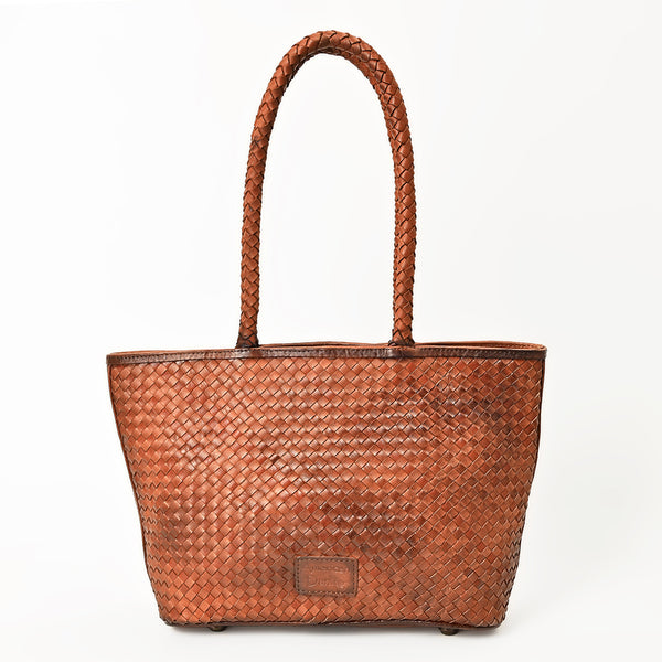 ADBGM827 American Darling Handcrafted Basket Weave Western Leather Tote Bag with Tassels