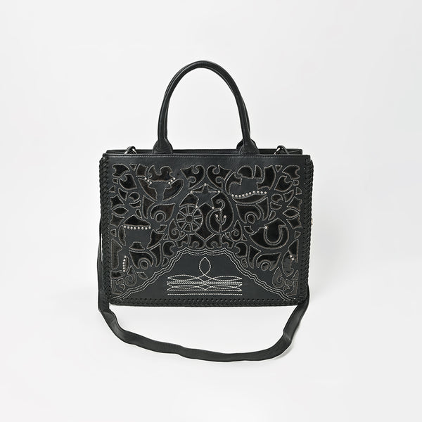 ADBGM830 American Darling Leather Western Laser Cut Studded Tote Bag
