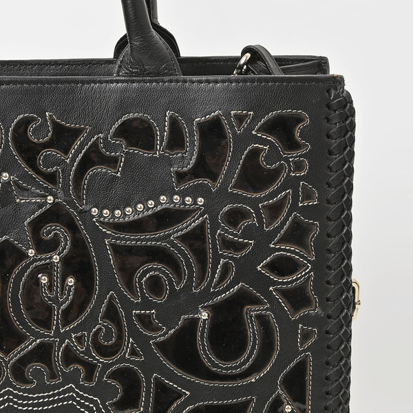 ADBGM830 American Darling Leather Western Laser Cut Studded Tote Bag