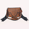 ADBGM831 American Darling Quilted Western Leather Cross body Bag with Fringes and Rivets