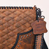 ADBGM831 American Darling Quilted Western Leather Cross body Bag with Fringes and Rivets