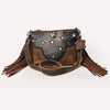 ADBGM833 American Darling Western Leather Cross body Bag with Rivets and Concho Detail