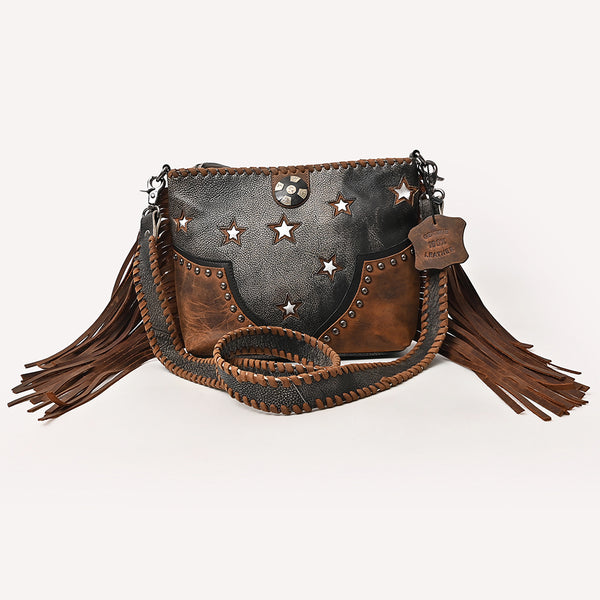 ADBGM833 American Darling Western Leather Cross body Bag with Rivets and Concho Detail