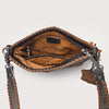 ADBGM833 American Darling Western Leather Cross body Bag with Rivets and Concho Detail