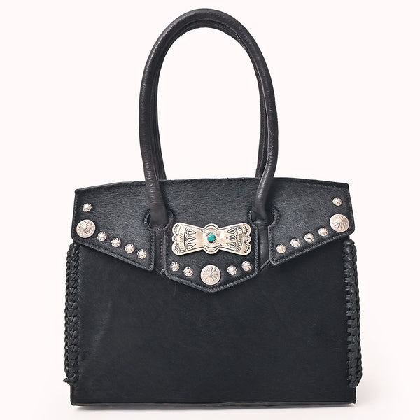 ADBGM834 American Darling Western Leather Tote Bag with Hair-On Cowhide and Concho