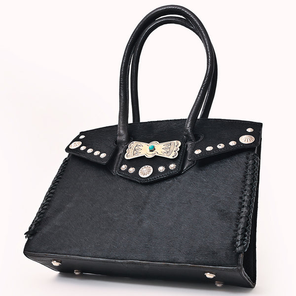 ADBGM834 American Darling Western Leather Tote Bag with Hair-On Cowhide and Concho