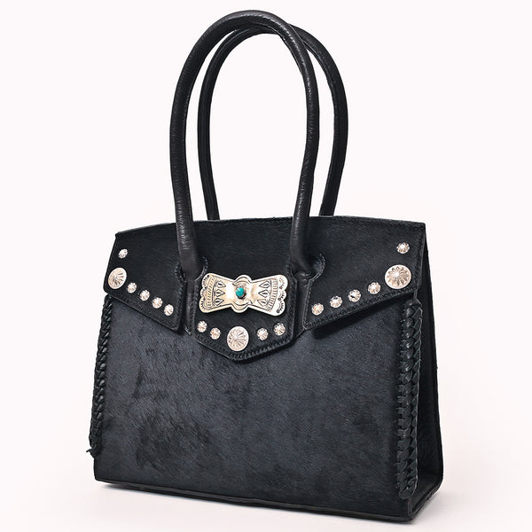 ADBGM834 American Darling Western Leather Tote Bag with Hair-On Cowhide and Concho