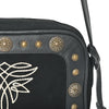 ADBGA955A American Darling Western Embroidered Camera Bag - Black Genuine Suede Leather with Concho