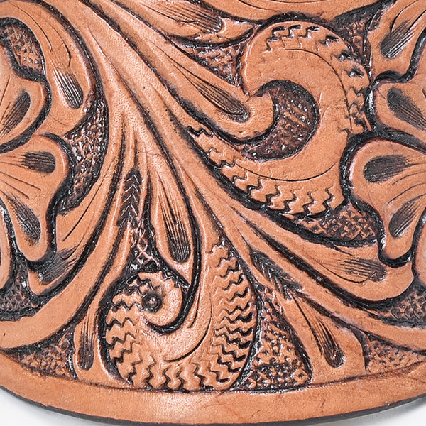 ADHCG101D-L American Darling Leather Hair Stick Barrette Floral Tan Hair Accessories