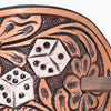 ADHCG102C-S American Darling Leather Hair Stick Barrette Dice Tan Hair Accessories
