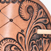 ADHCG102D-S American Darling Leather Hair Stick Barrette Floral Tan Hair Accessories
