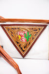 ADBG1864 American Darling Western Clear Bag with Hand-Tooled Floral Panel and Fringes