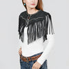 ADDR023A American Darling Black Suede Leather Fringe Cape Western Concho Vest