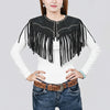 ADDR023A American Darling Black Suede Leather Fringe Cape Western Concho Vest