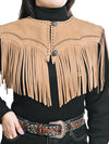 ADDR023B American Darling Tan Suede Leather Fringe Cape Western Concho Vest