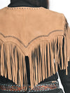 ADDR023B American Darling Tan Suede Leather Fringe Cape Western Concho Vest
