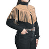 ADDR023B American Darling Tan Suede Leather Fringe Cape Western Concho Vest