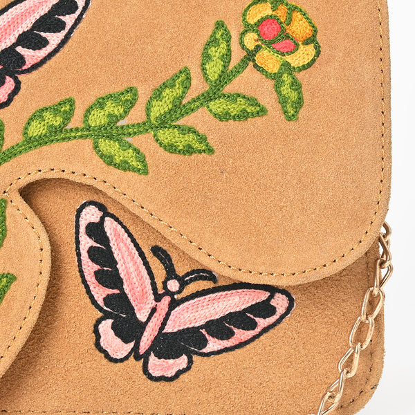 ADBGA944 American Darling Western Embroidered Genuine Suede Cross body Bag