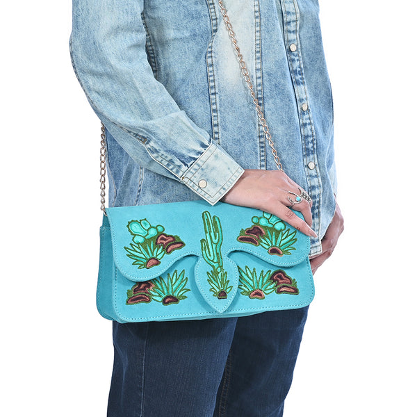 ADBGA944 American Darling Western Embroidered Genuine Suede Cross body Bag