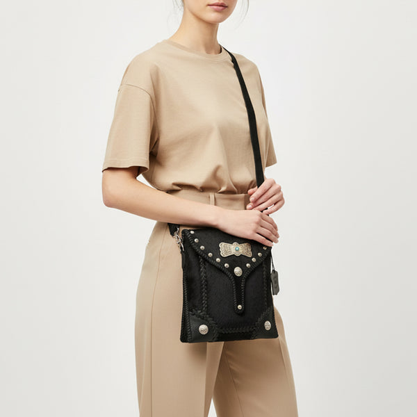 ADBGM839 Crossbody Hair On Genuine Leather Women Bag