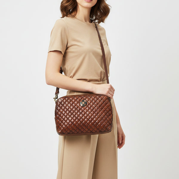 ADBGM841 American Darling Quilted Leather Crossbody Bag with Concho