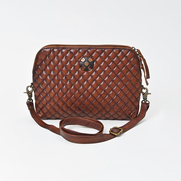 ADBGM841 American Darling Quilted Leather Crossbody Bag with Concho