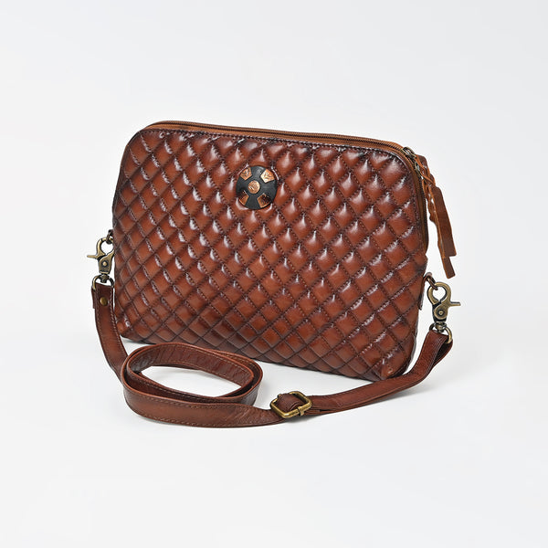 ADBGM841 American Darling Quilted Leather Crossbody Bag with Concho