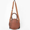ADBGA977 American Darling Western Hand Tooled Floral Canteen Bag with Denim Patchwork & Fringes