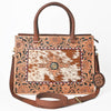 ADBGA980 American Darling Western Hand Tooled Floral Tote Bag with Hair-On Cowhide & Concho