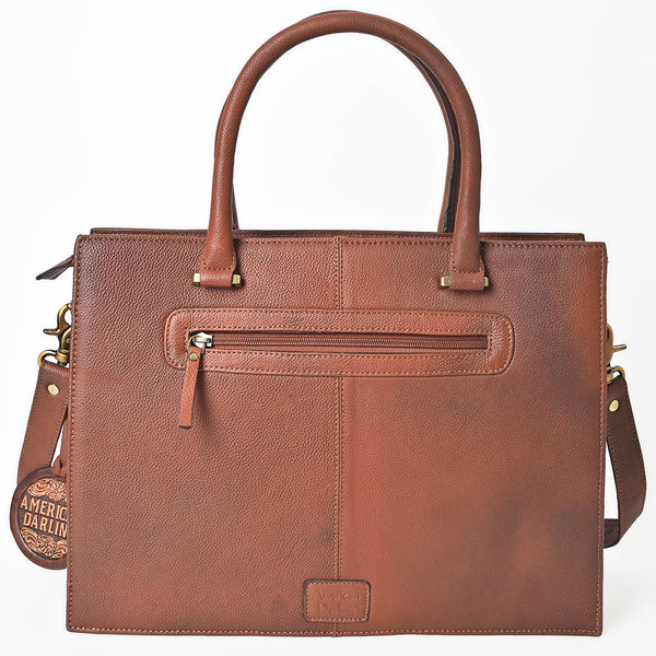 ADBGA980 American Darling Western Hand Tooled Floral Tote Bag with Hair-On Cowhide & Concho