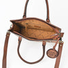 ADBGA980 American Darling Western Hand Tooled Floral Tote Bag with Hair-On Cowhide & Concho