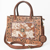 ADBGA980 American Darling Western Hand Tooled Floral Tote Bag with Hair-On Cowhide & Concho