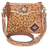 ADBGA981 American Darling Western Hand Tooled Floral Cross body Bag - hair-on Cowhide