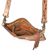 ADBGA981 American Darling Western Hand Tooled Floral Cross body Bag - hair-on Cowhide